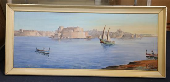 Galea Valetta Harbour, Malta 19 x 47in.